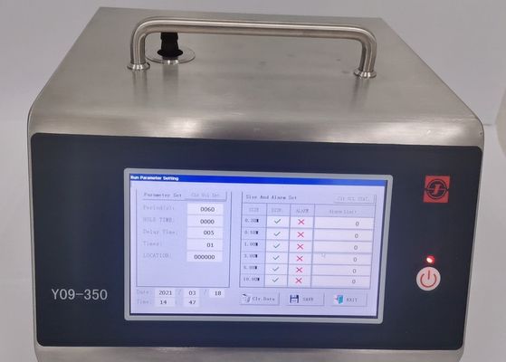좋은 가격 파마 고청정실 Y09-350 레이저 공기 입자 계수기 50LPM 80W 온라인으로